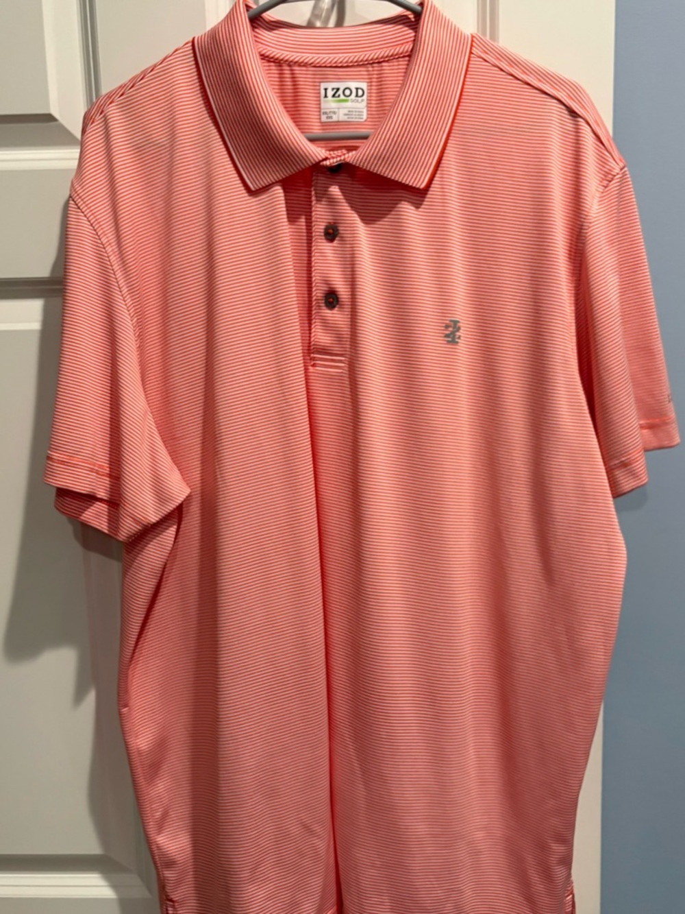 Izod Golf Coral Stripe Polo Shirt, XXL